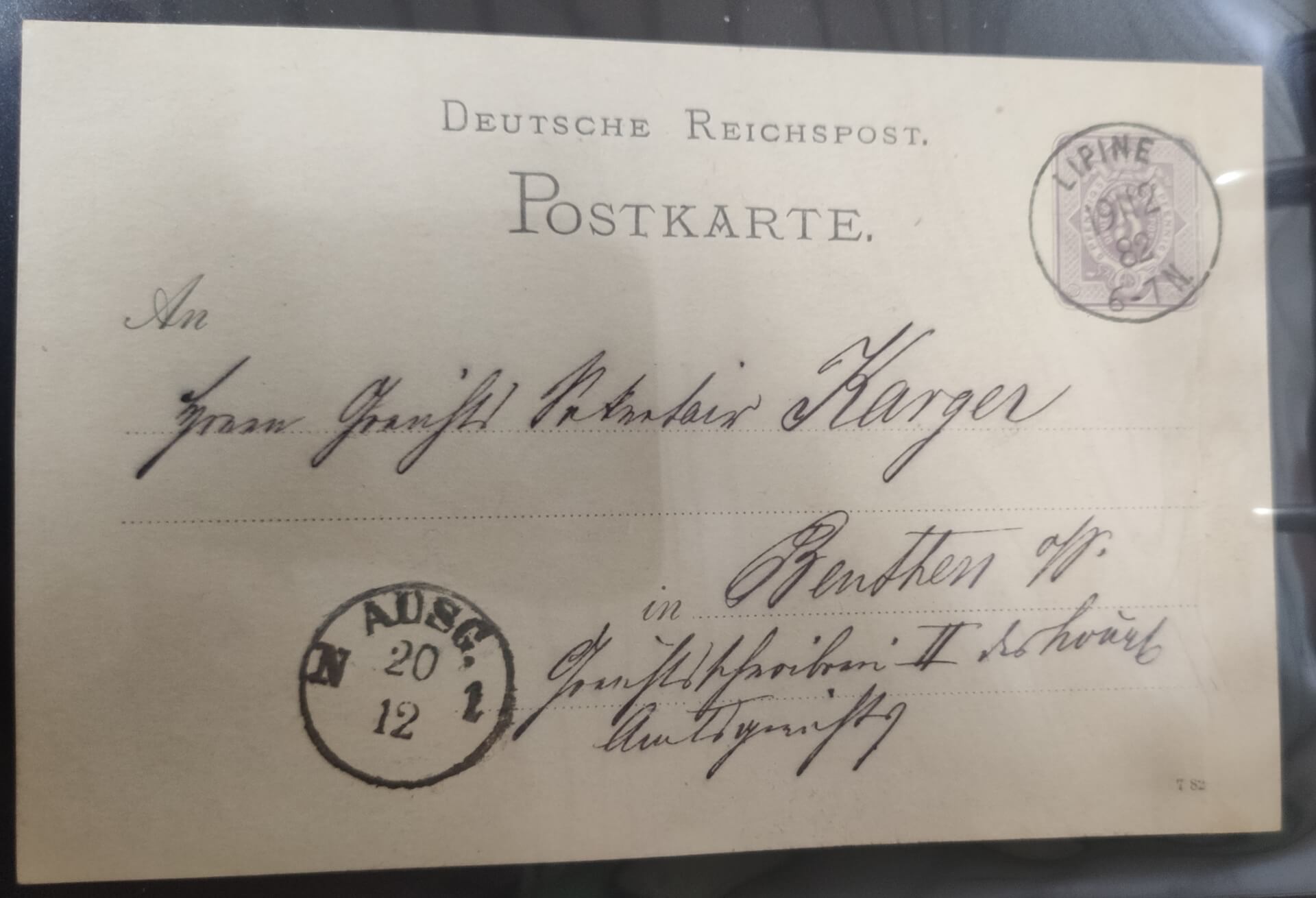 Lipiny karta pocztowa Deutsche Reichpost