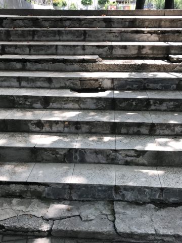 Schody przy CKŚ przed remontem Schody przy CKŚ przed remontem